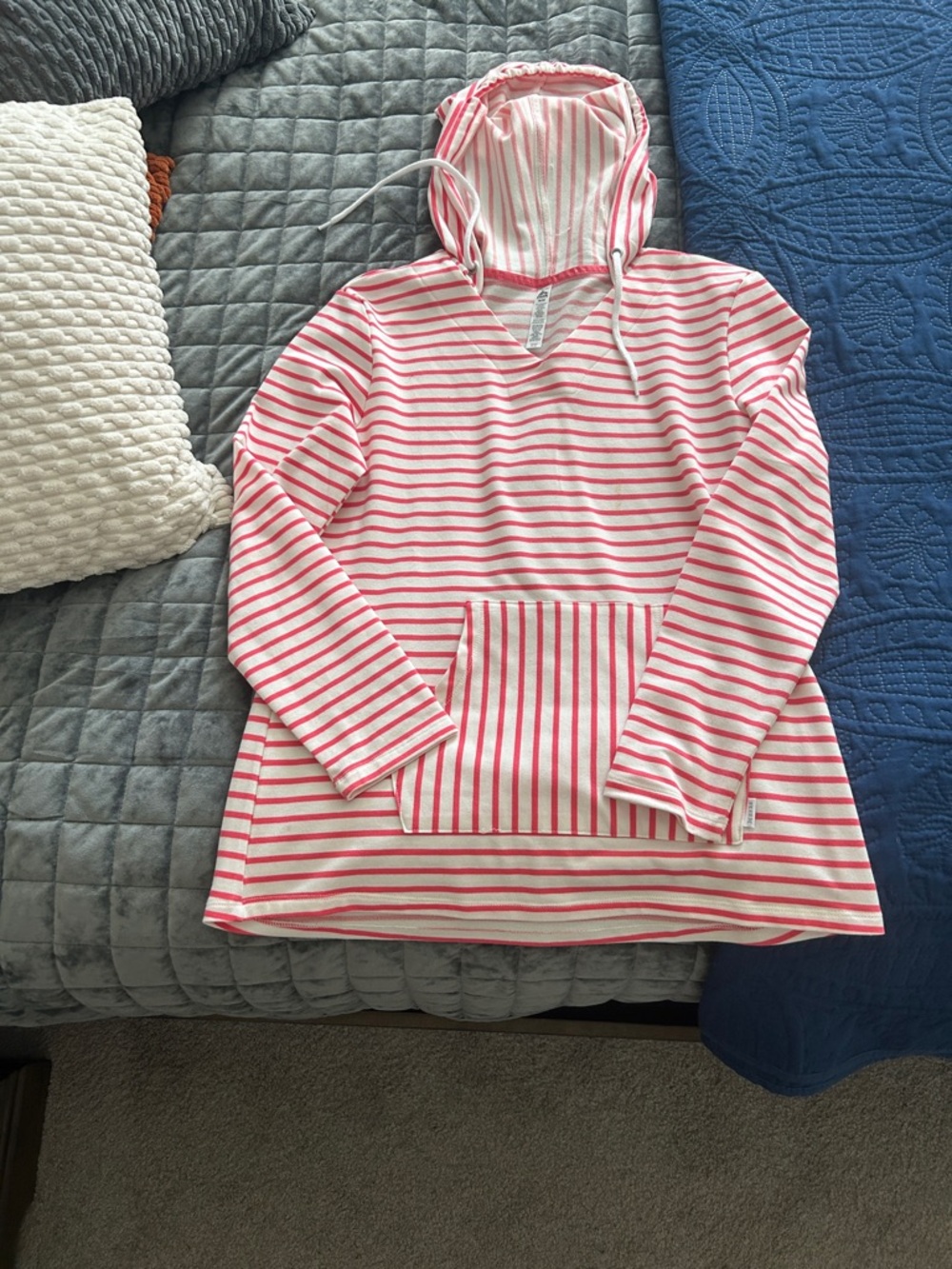 RBX Pink & White Striped Hooded Pullover